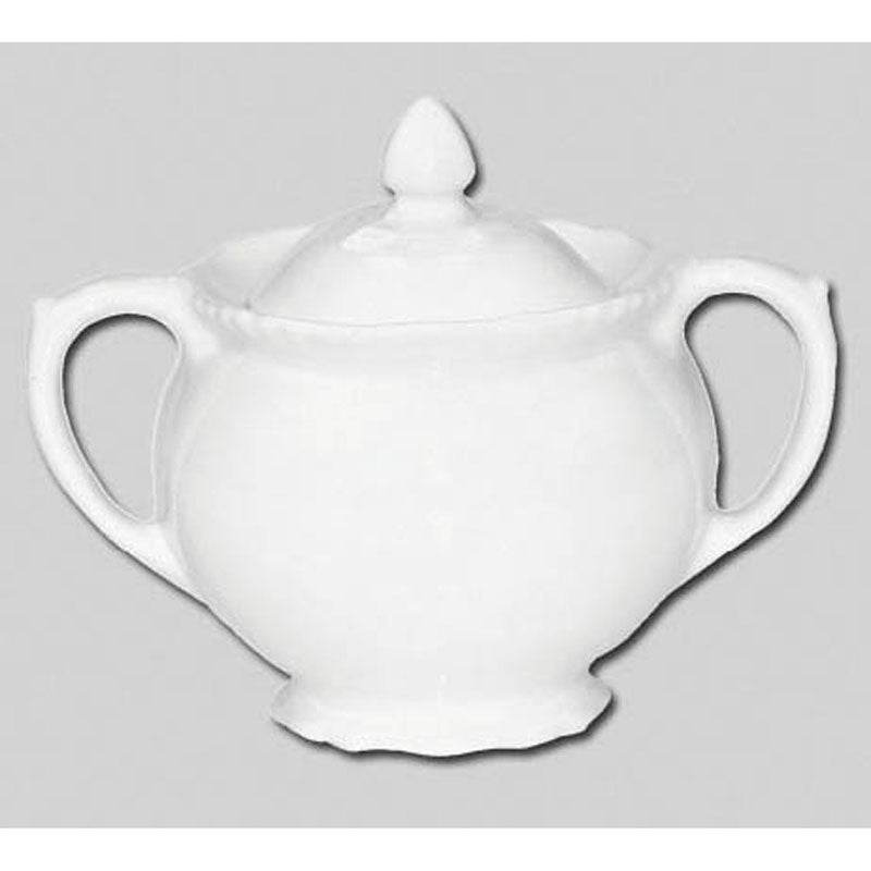 Embossed White Sugar Bowl - Premier Home