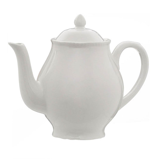 Quinn Embossed White Teapot - Premier Home