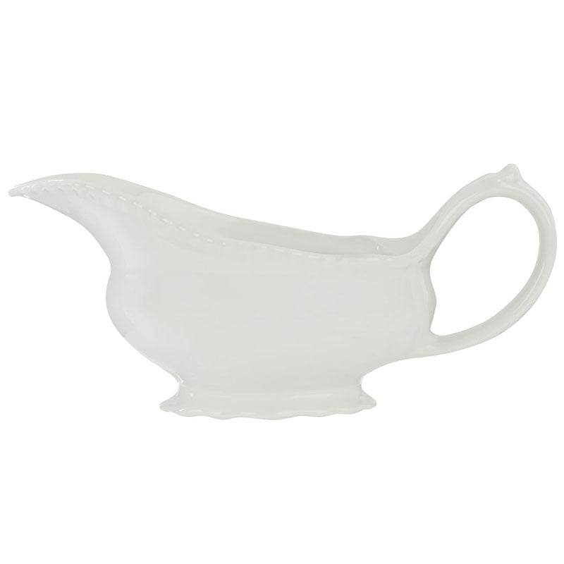Embossed White Sauce Server - Premier Home