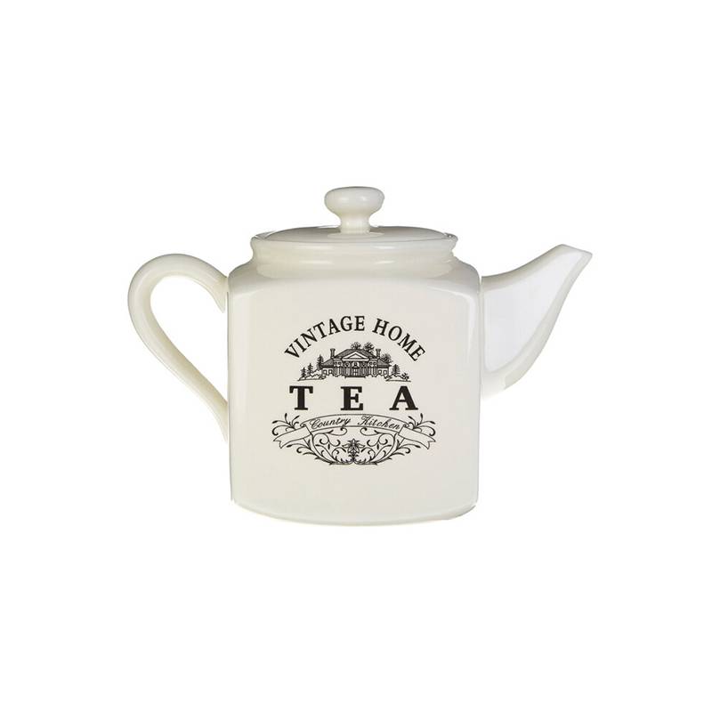 Vintage Home Big Cream Square Teapot