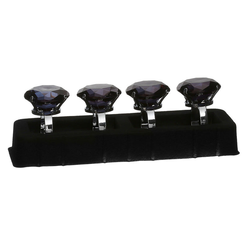 Set Of 4 Black Diamante Napkin Rings