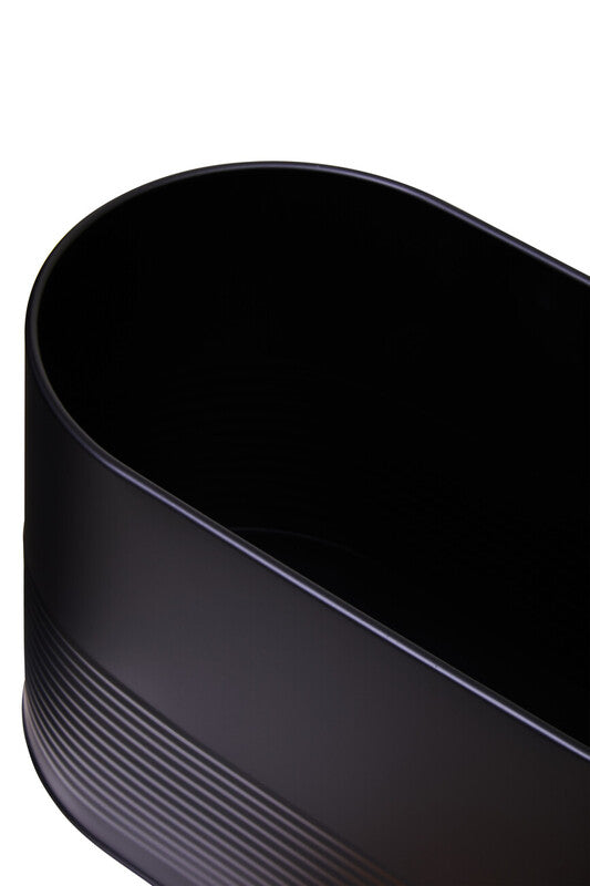 Alton Black Bread Bin With Acacia Wood Lid