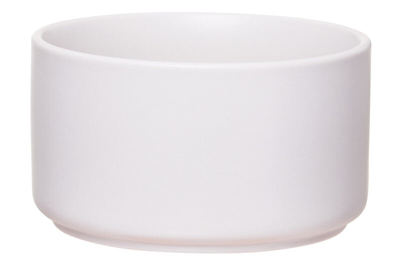 Decorative Stackable White Storage Jar W/Acacia Wood Lid