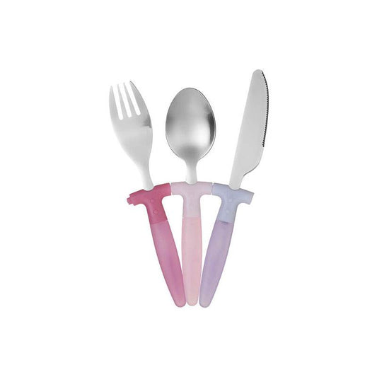 Childrens 3Pc Pink Cutlery Set - Premier Home