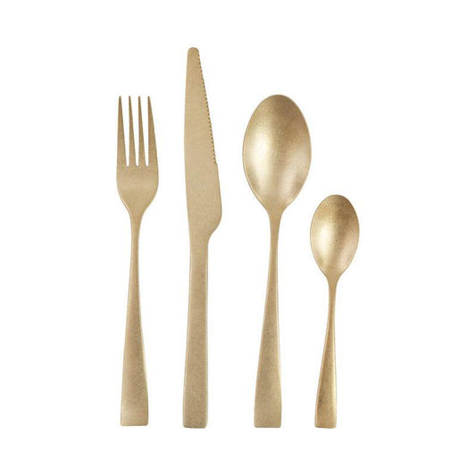 Avie 16 Piece Antique Gold Cutlery Set - Premier Home