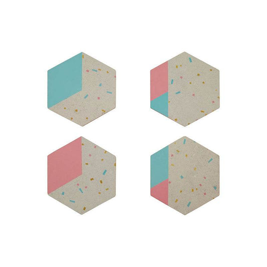 Mimo Set of 4 Hexagonal Cork Coasters - Premier Home