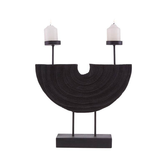 Black Double Candle Holder