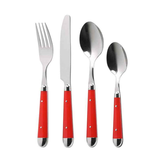 Brasserie 16pc Red Cutlery Set - Premier Home