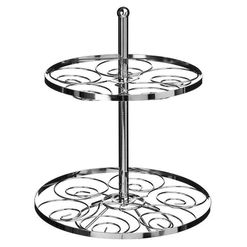 2 Tier Chrome Cake Stand - Premier Home