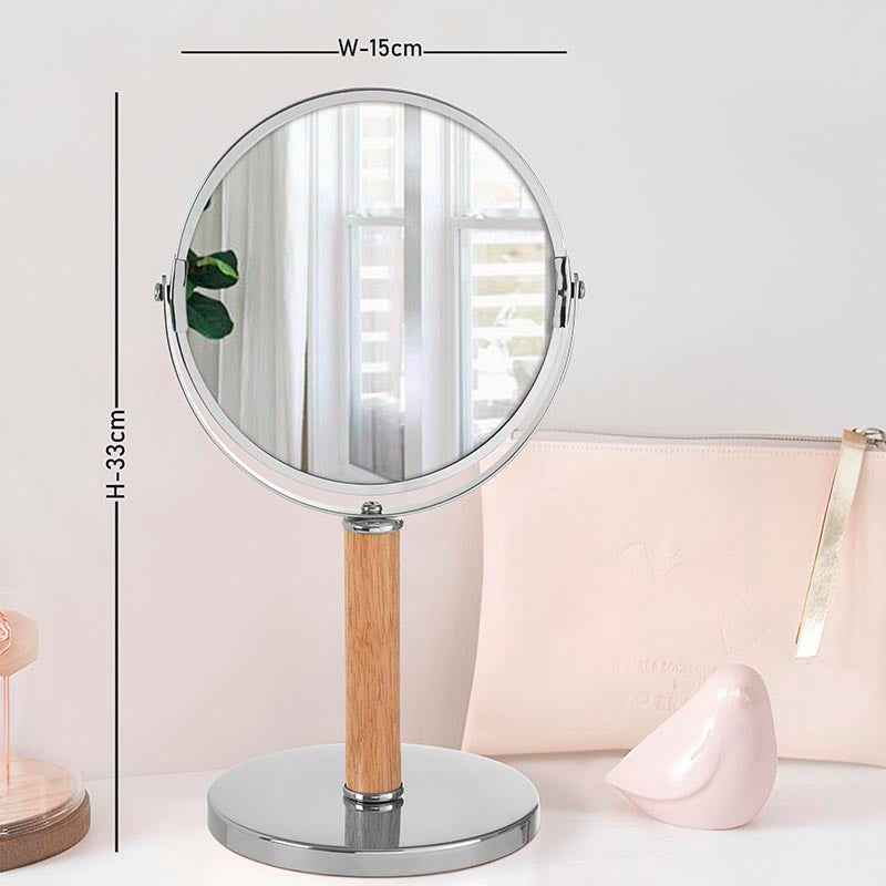 Cassini Iron / Rubberwood Table Mirror