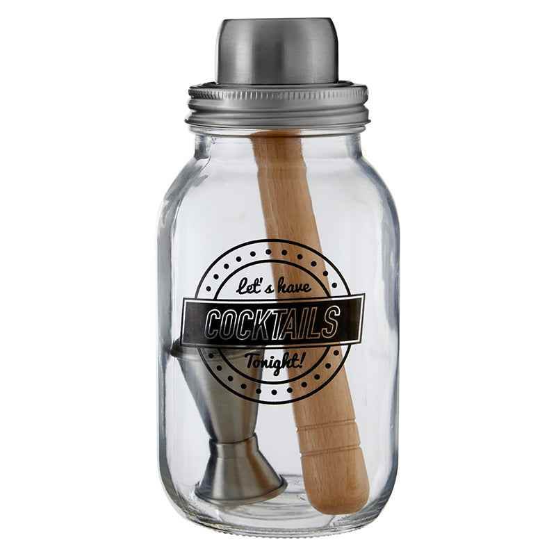 3 Piece Lets Have Cocktails Jar - Premier Home
