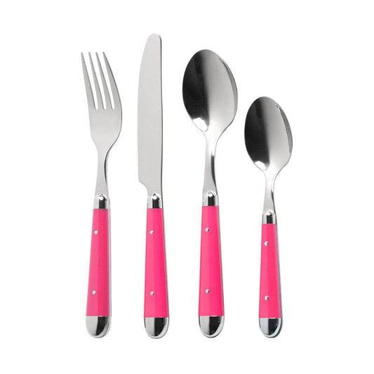 Hot Pink 16pc Brasserie Cutlery Set - Premier Home