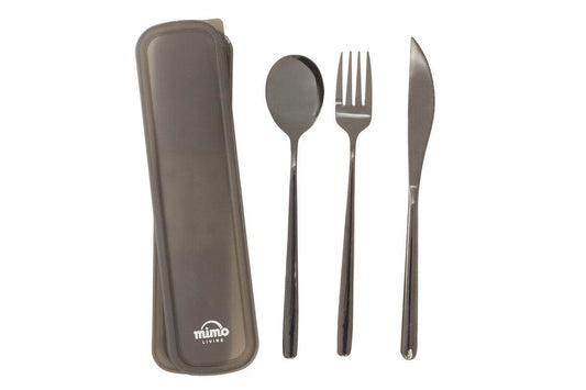Mimo 3 Pc Black Portable Cutlery Set - Premier Home