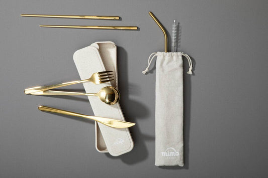 Mimo 6 Pc Gold Finish Cutlery Set with Box - Premier Home