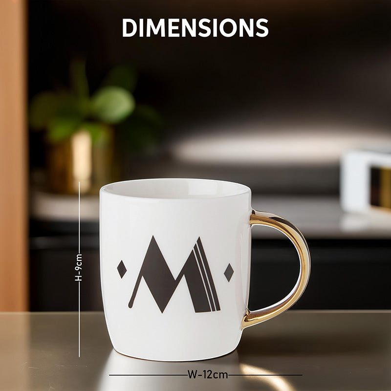 Mimo Diamond Deco M Letter Monogram Mug