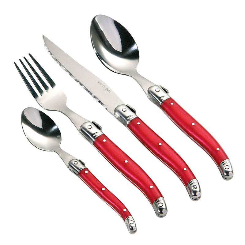 Swiss 16pc Red Cutlery Set - Premier Home