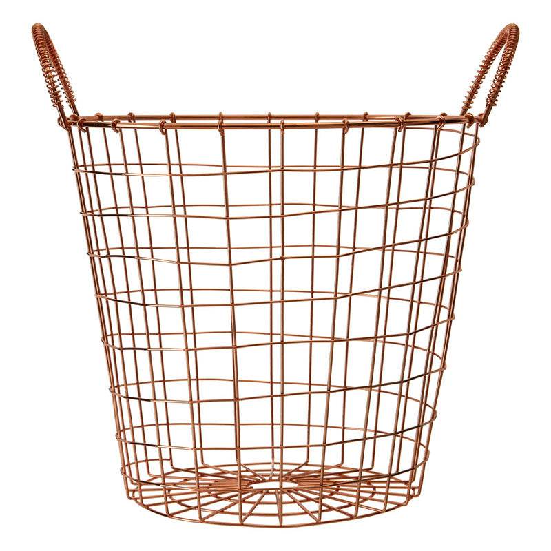 Vertex Copper Finish Round Wire Basket - Premier Home