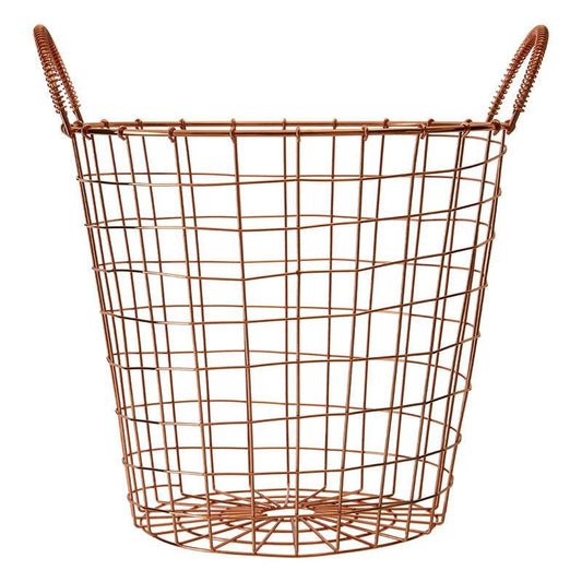 Vertex Copper Finish Round Wire Basket - Premier Home
