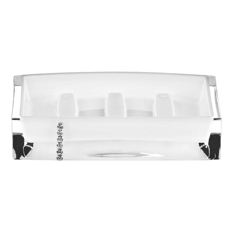 White Acrylic and Crystal Soap Dish - Premier Home