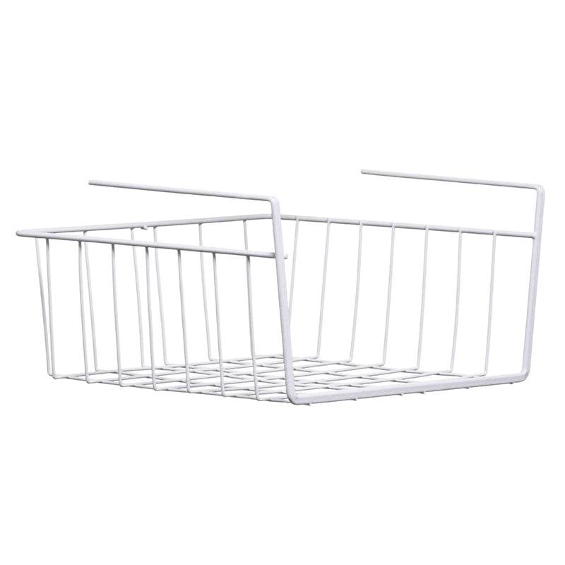 White Storage Basket Small Under Shelf - Premier Home