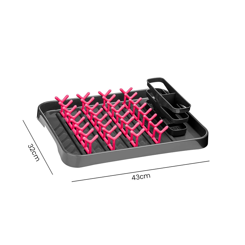 Grey And Hot Pink Dish Drainer