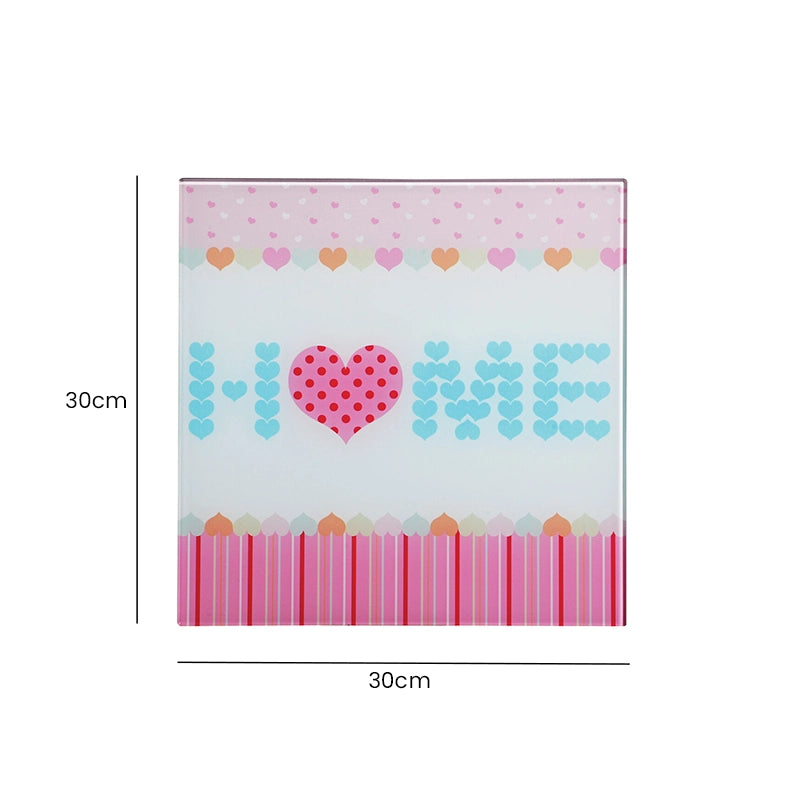Pink Heart Glass Wall Art size and dimension guide