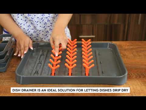 Grey And Hot Pink Dish Drainer