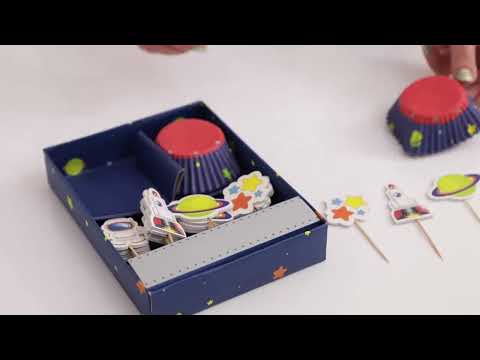 Rocket Cupcake Cases and Toppers Set