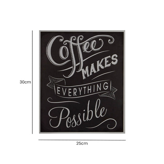 Wooden Coffee Quote Wall Plaque dimensions and measurements