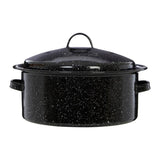Round Self Basting Black Enamel Roaster - Premier Home