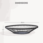 Flat Fruit Basket with Matte Black Frame