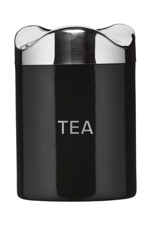 Houston Black Enamel Tea Canister