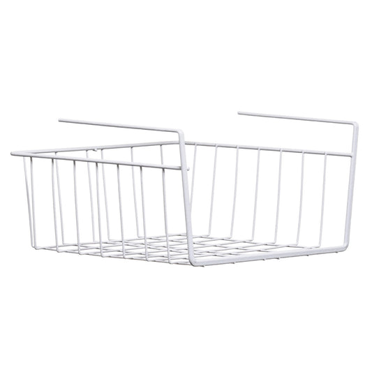 White Storage Basket Small Under Shelf