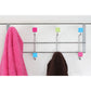 Multi-Colour Plastic Cubes 8 Hook Over Door Hanger