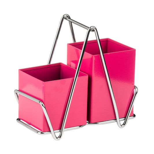 Hot Pink 2 Compartment Cutlery Caddy