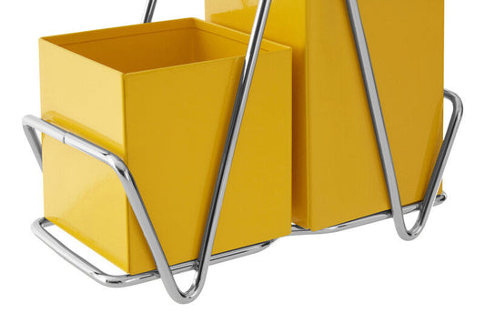Yellow 2 Compartment Cutlery Caddy