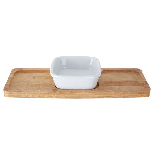 Snack Bowl With Bamboo Tray