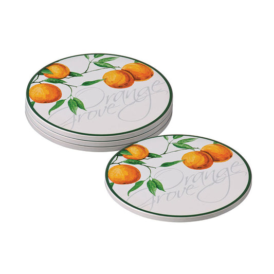 Orange Grove Bone China Coasters - Set of 4