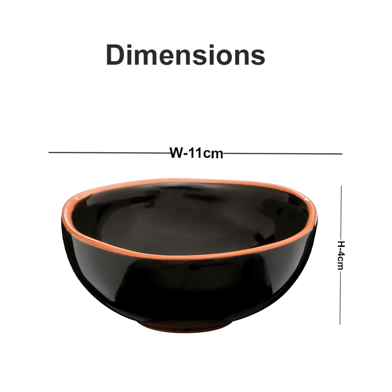 Calisto Black Glazed Mini Bowls - Set Of 2