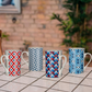 Austin Blue Red and White Mugs - Set of 4