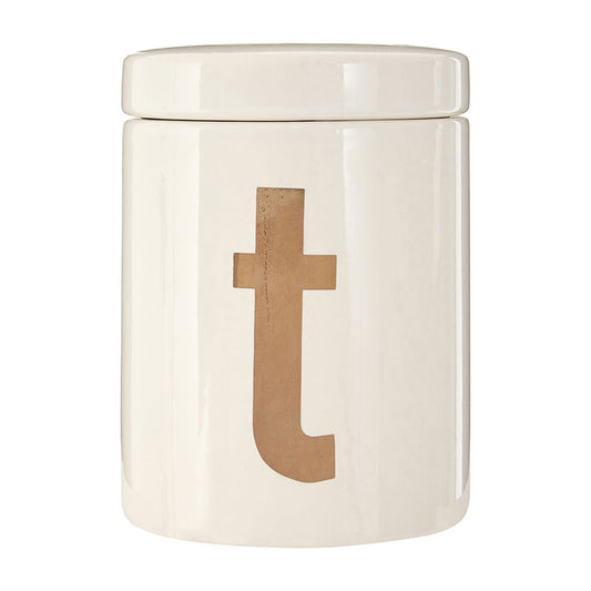 Mono White dolomite Tea Canister