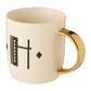 Mimo Diamond Deco H Letter Monogram Mug - Premier Home