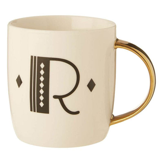 Mimo Diamond Deco R Letter Monogram Mug - Premier Home
