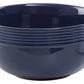 Elmira 16 Piece Dark Blue Stoneware Dinner Set With Grooves