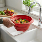 Zing Red Silicone Colander