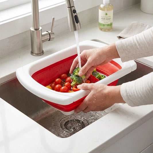 Zing Red Tpr Over Sink Colander