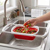 Zing Red Tpr Over Sink Colander