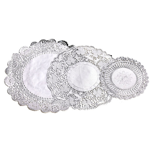 Doilies 24pcs Silver Foil Paper