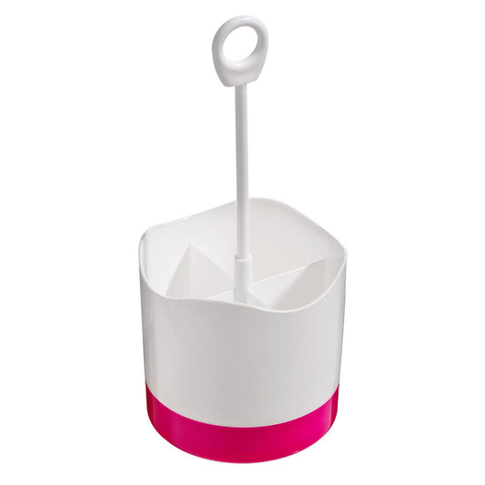 Hot Pink and White Plastic Cutlery Caddy