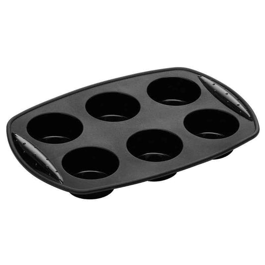 6 Cup Black Silicone Muffin Mould - Premier Home